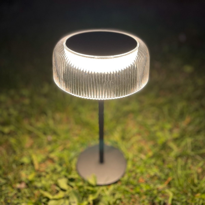 Zuma Line - LED Himmennettävä aurinko ladattava pöytävalaisin LED/2,5W/2000 mAh IP44 musta