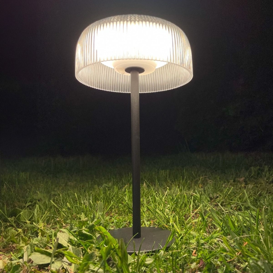 Zuma Line - LED Himmennettävä aurinko ladattava pöytävalaisin LED/2,5W/2000 mAh IP44 musta