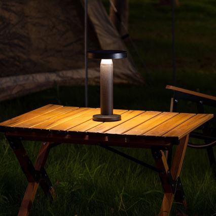 Zuma Line - LED Himmennettävä aurinko ladattava pöytävalaisin LED/2W/2000 mAh IP44 musta