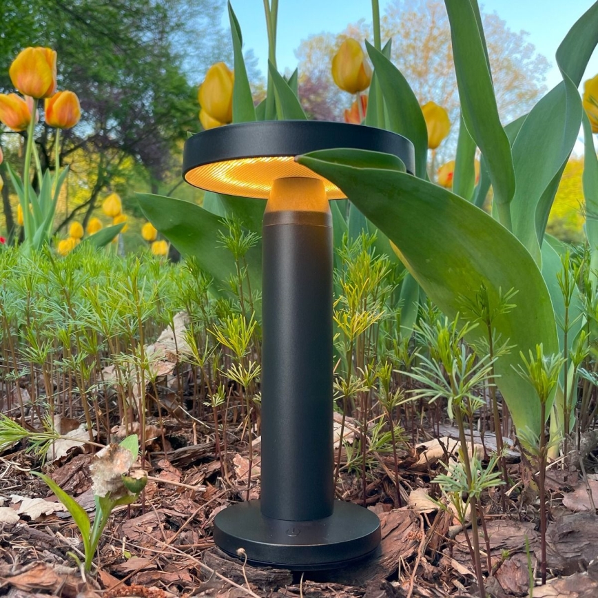 Zuma Line - LED Himmennettävä aurinko ladattava pöytävalaisin LED/2W/2000 mAh IP44 musta