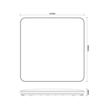 Zuma Line - Himmennettävä LED-kattovalaisin LED/48W/230V 53x53 cm kiiltävä kromi
