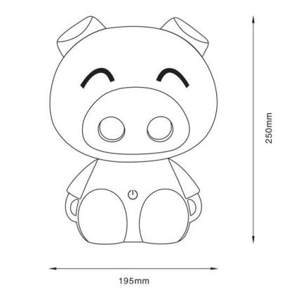 Zuma Line - LED Himmennettävä children's kosketus pöytävalaisin LED/3W/230V sika vaaleanpunainen