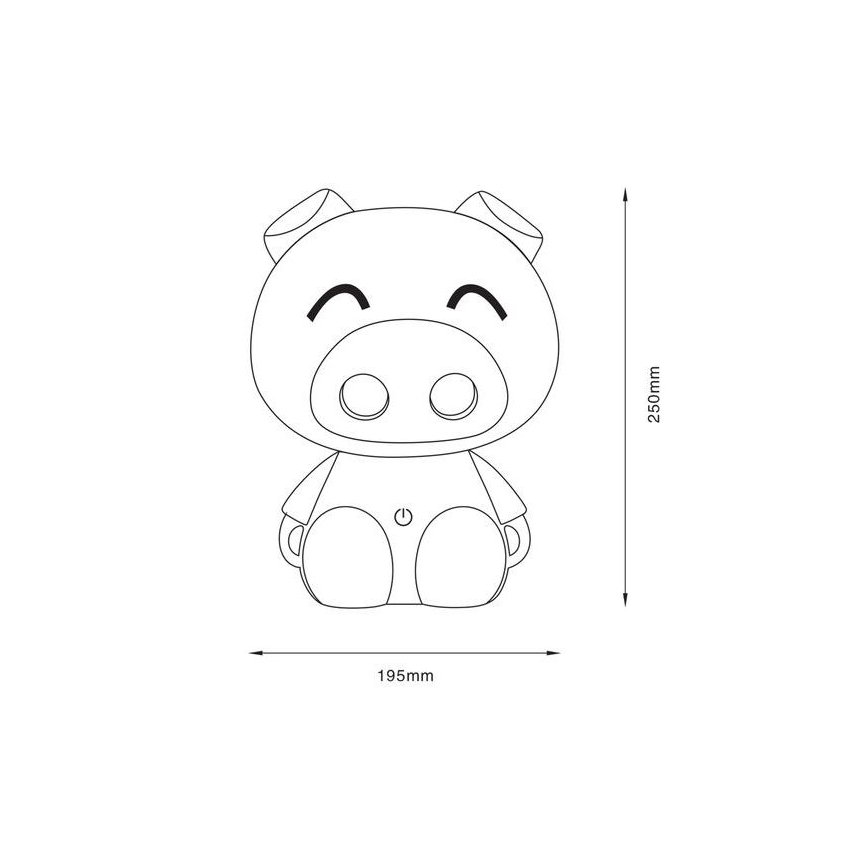 Zuma Line - LED Himmennettävä children's kosketus pöytävalaisin LED/3W/230V sika vaaleanpunainen