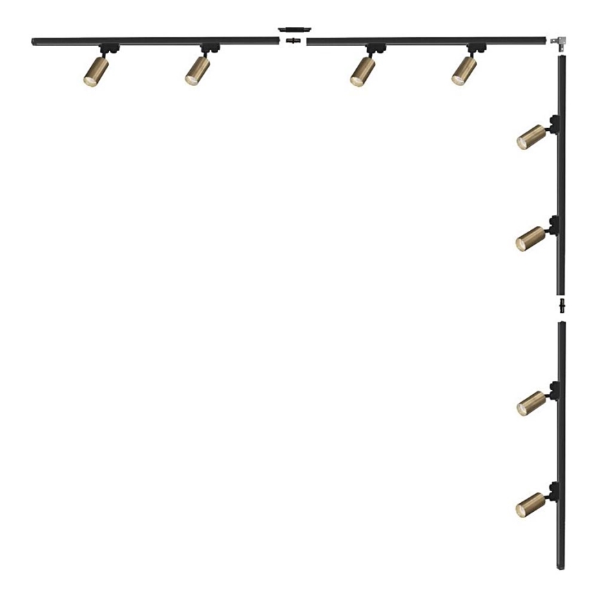 Zuma Line - Kiskojärjestelmään sopiva kohdevalaisin 8xGU10/35W/230V musta/kulta