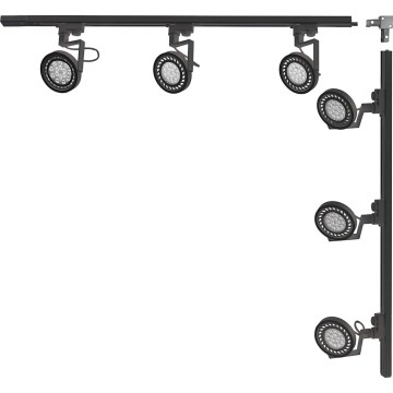 Zuma Line - Kiskojärjestelmään tarkoitettu kohdevalaisin 6xGU10/15W/230V, musta
