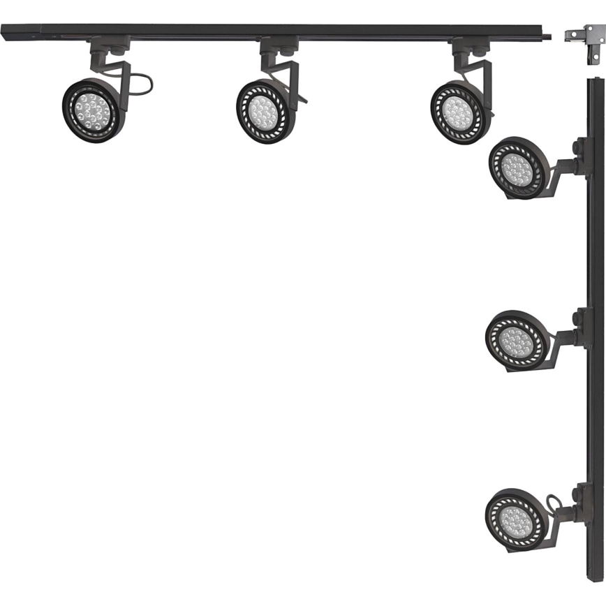Zuma Line - Kiskojärjestelmään tarkoitettu kohdevalaisin 6xGU10/15W/230V, musta