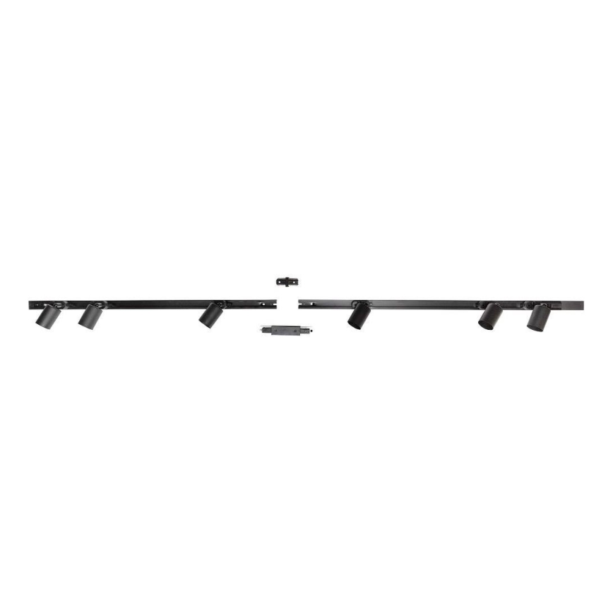 Zuma Line - Kohdevalo kiskojärjestelmään 6xGU10/10W/230V musta + kiskotarvikkeet