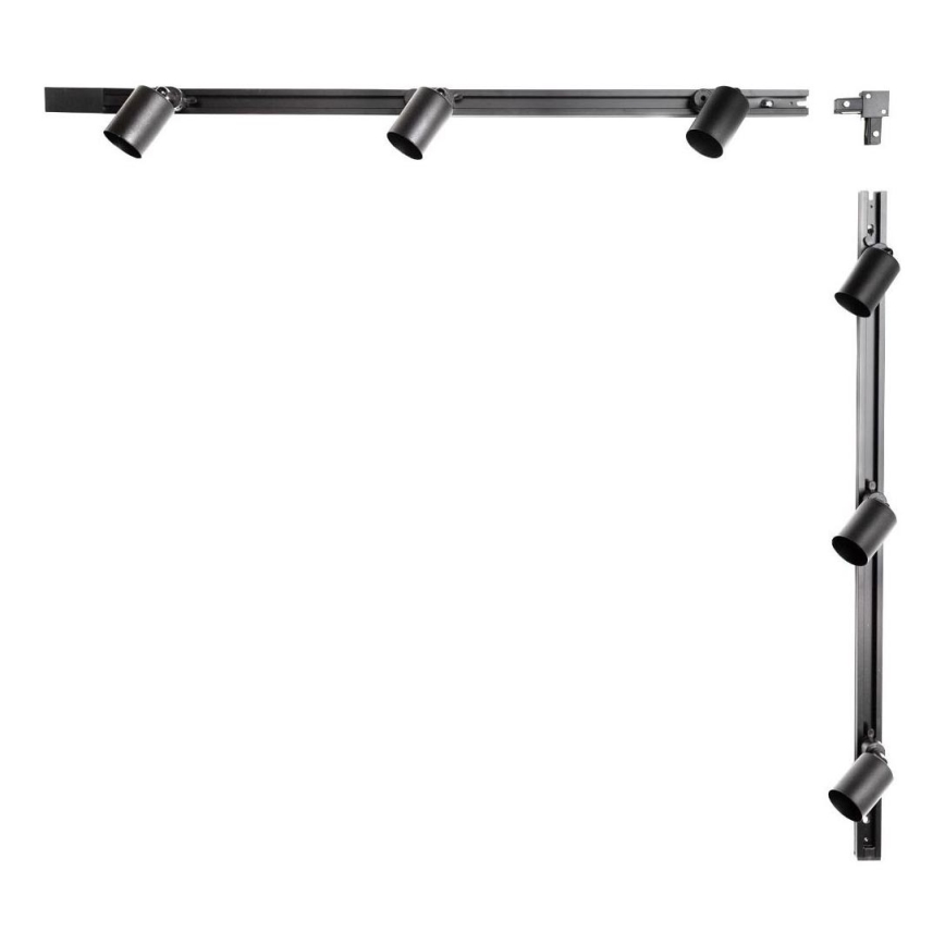 Zuma Line - Kohdevalo kiskojärjestelmään 6xGU10/10W/230V musta + kiskotarvikkeet