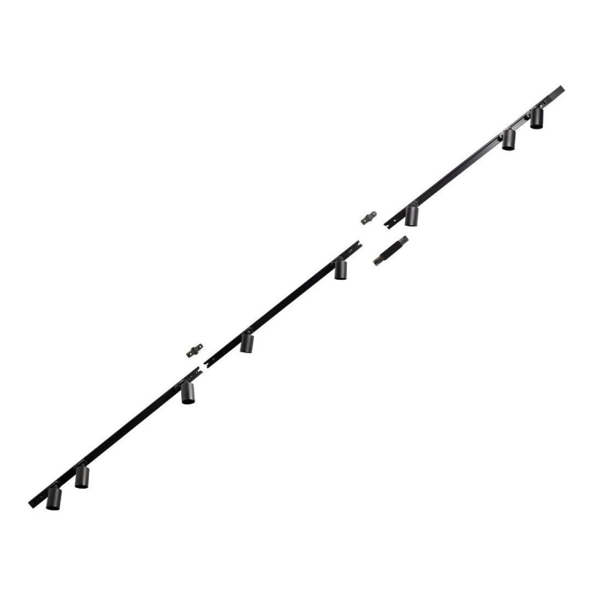 Zuma Line - Kohdevalo kiskojärjestelmään 8xGU10/10W/230V musta + kiskotarvikkeet