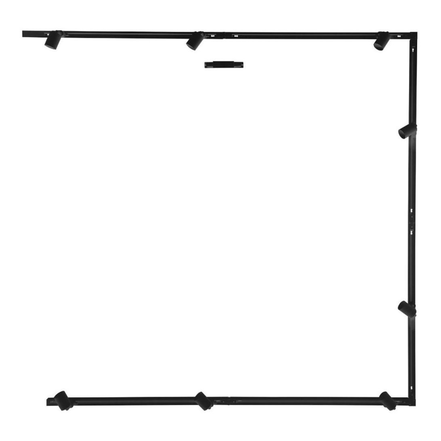 Zuma Line - Kohdevalo kiskojärjestelmään 8xGU10/10W/230V musta + kiskotarvikkeet
