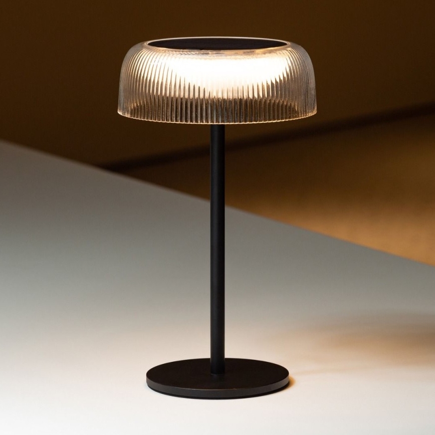 Zuma Line - LED Himmennettävä aurinko ladattava pöytävalaisin LED/2,5W/2000 mAh IP44 musta