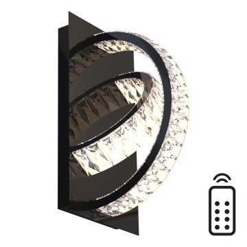 Zuma Line - LED Himmennettävä kristalli seinävalaisin LED/18W/230V 2700-6000K musta + kauko-ohjaus