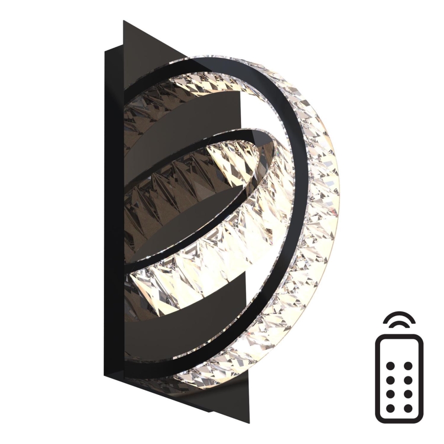 Zuma Line - LED Himmennettävä kristalli seinävalaisin LED/18W/230V 2700-6000K musta + kauko-ohjaus