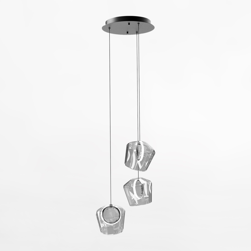 Zuma Line - LED-kattokruunu johdossa 3xLED/6W/230V musta/läpinäkyvä