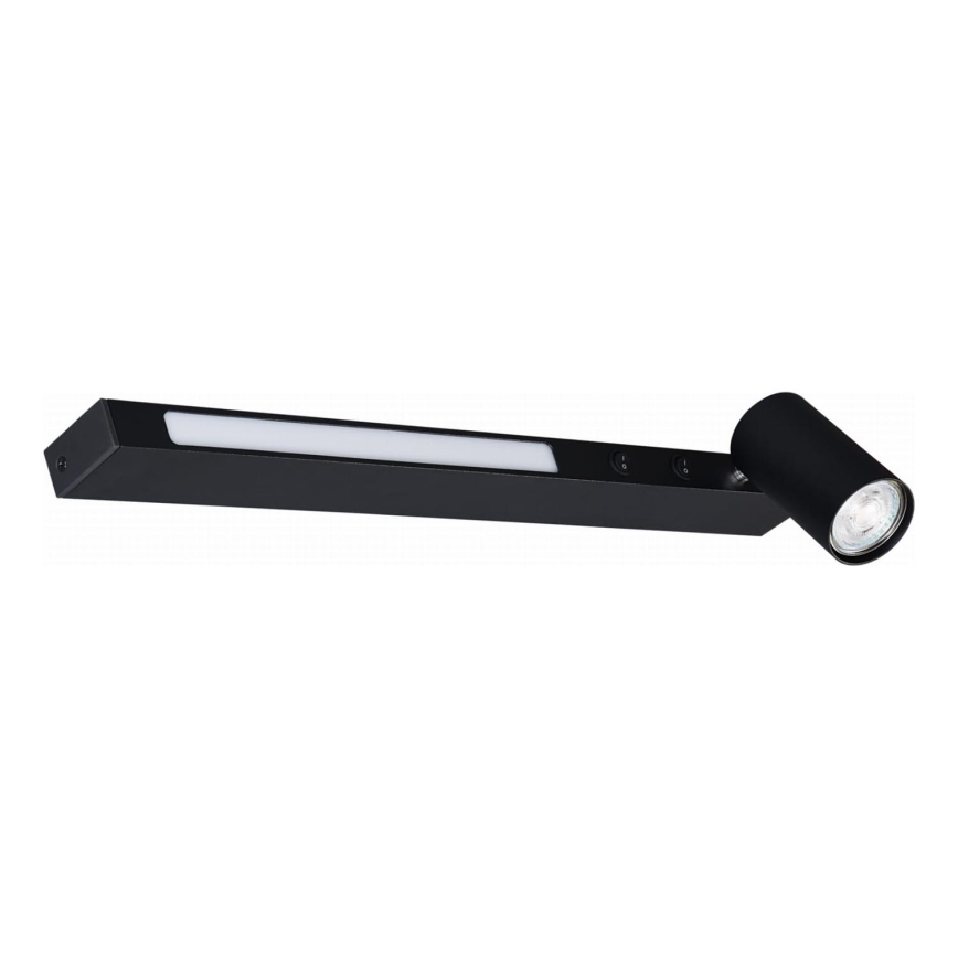 Zuma Line - LED-seinävalaisin 1xGU10/5W/230V + LED/8W musta