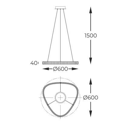Zuma Line - LED himmennettävä kristallikruunu johdolla LED/25W/230V 2700-6000K + kaukosäädin