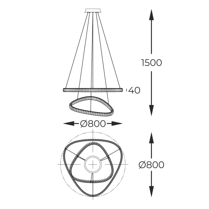 Zuma Line - LED himmennettävä kristallikruunu johdolla LED/36W/230V 2700-6000K + kaukosäädin