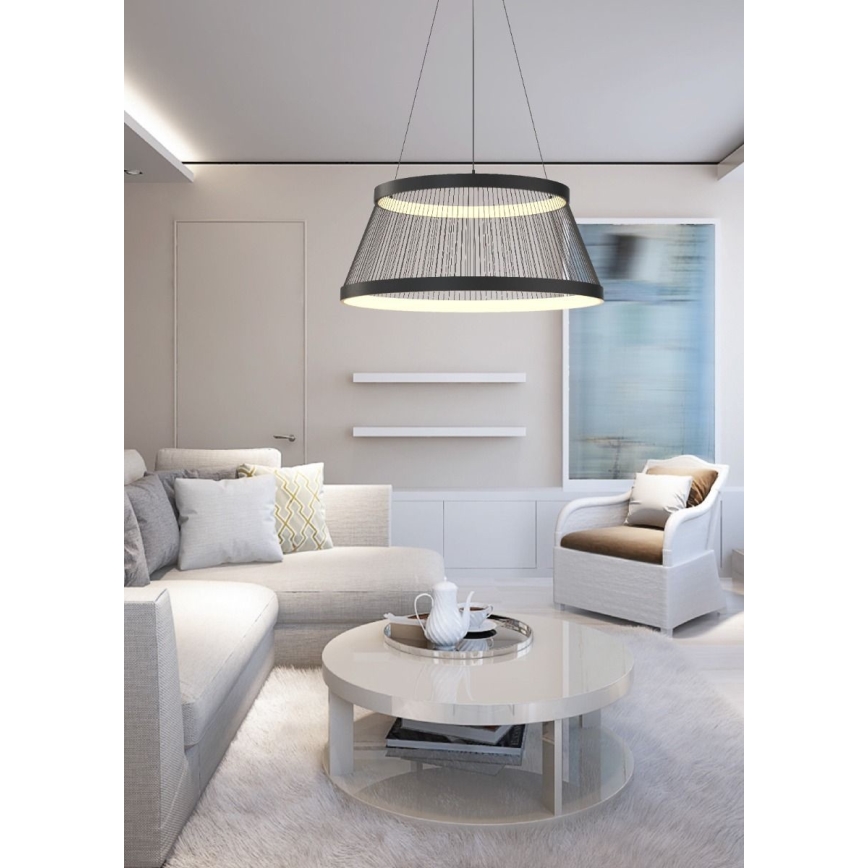 Zuma Line - Himmennettävä LED-kattokruunu johdossa LED/53W/230V 2700-6000K musta + kauko-ohjaus
