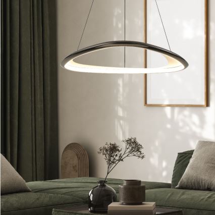 Zuma Line - Himmennettävä LED-kattokruunu johdossa LED/34W/230V 3000K musta kiiltävä kromi