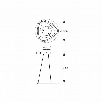 Zuma Line - Himmennettävä LED-kattokruunu johdossa LED/34W/230V 3000K musta kiiltävä kromi