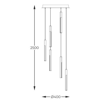 Zuma Line - Himmennettävä LED-kattokruunu johdossa LED/25W/230V