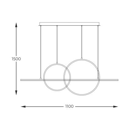 Zuma Line - Himmennettävä LED-kattokruunu johdossa LED/34W/230V kulta
