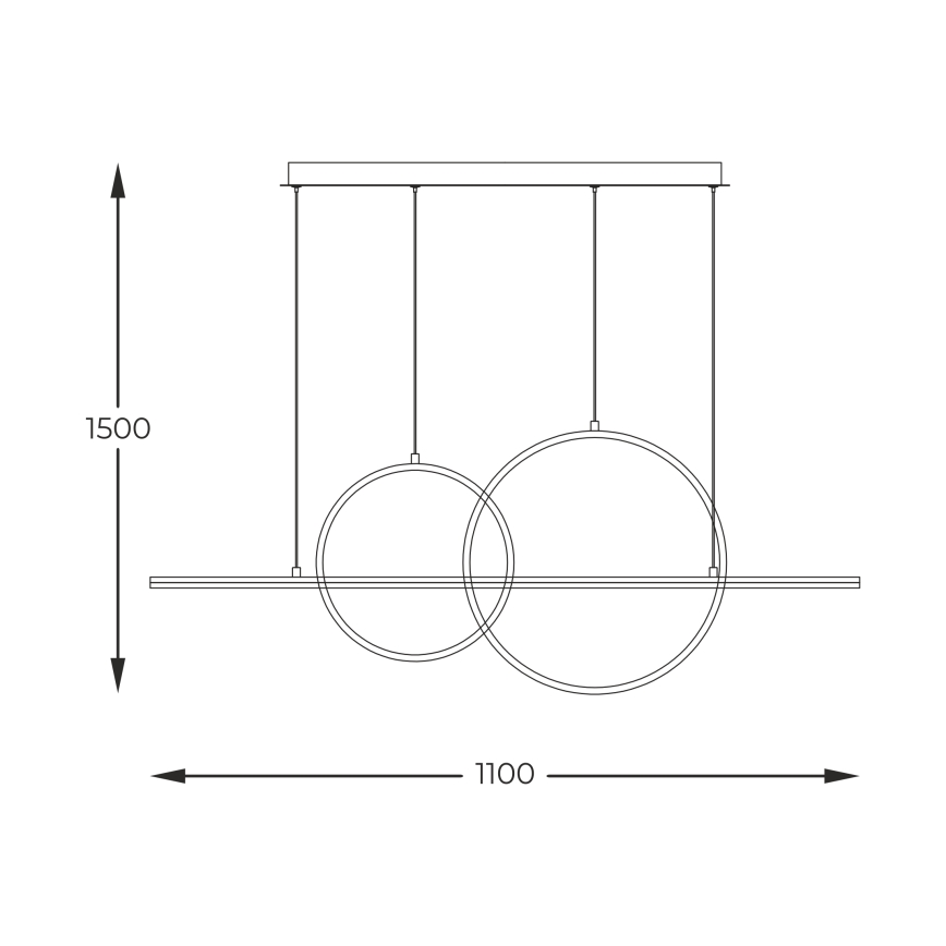 Zuma Line - Himmennettävä LED-kattokruunu johdossa LED/34W/230V kulta
