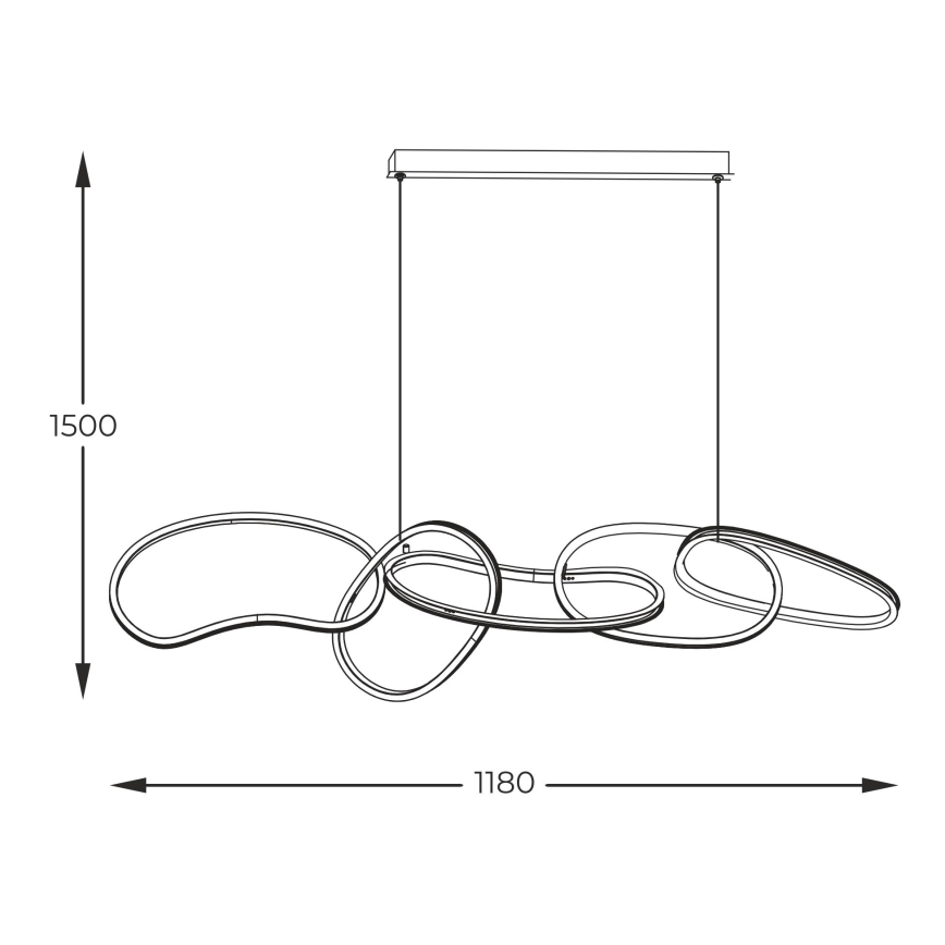 Zuma Line - Himmennettävä LED-kattokruunu johdossa LED/56W/230V kulta
