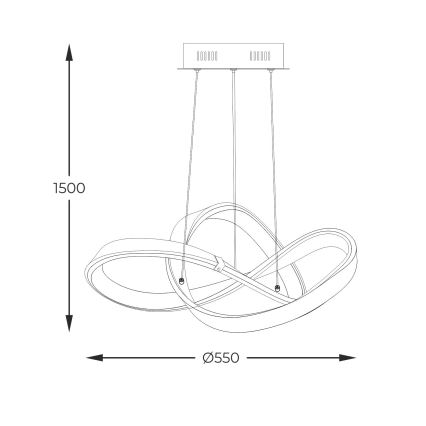 Zuma Line - Himmennettävä LED-kattokruunu johdossa LED/44W/230V musta