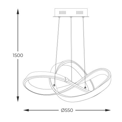 Zuma Line - Himmennettävä LED-kattokruunu johdossa LED/44W/230V musta/kulta