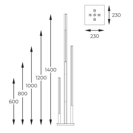 Zuma Line - Himmennettävä LED-lattiavalaisin LED/21W/230V