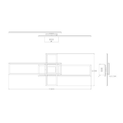Zuma Line - Himmennettävä LED-kattovalaisin LED/55W/230V 3000-6000K musta/kulta + kauko-ohjaus