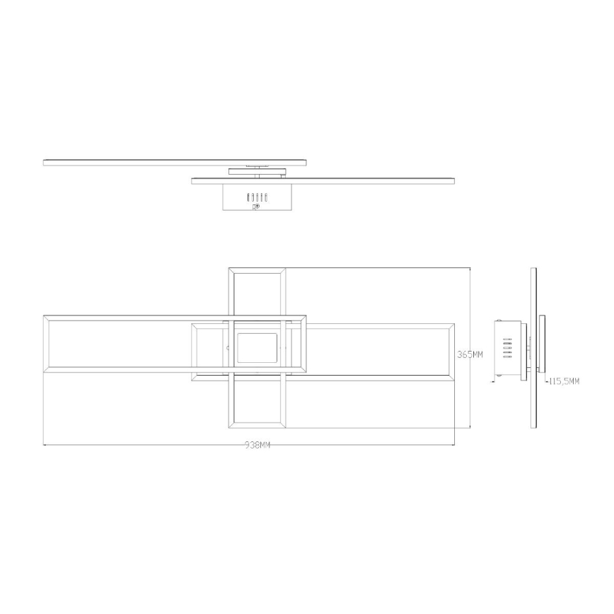 Zuma Line - Himmennettävä LED-kattovalaisin LED/55W/230V 3000-6000K musta/kulta + kauko-ohjaus