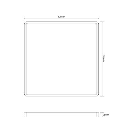 Zuma Line - Himmennettävä LED-kattovalaisin LED/38W/230V + LED/12W 3000/4000/5500K 40x40 cm musta