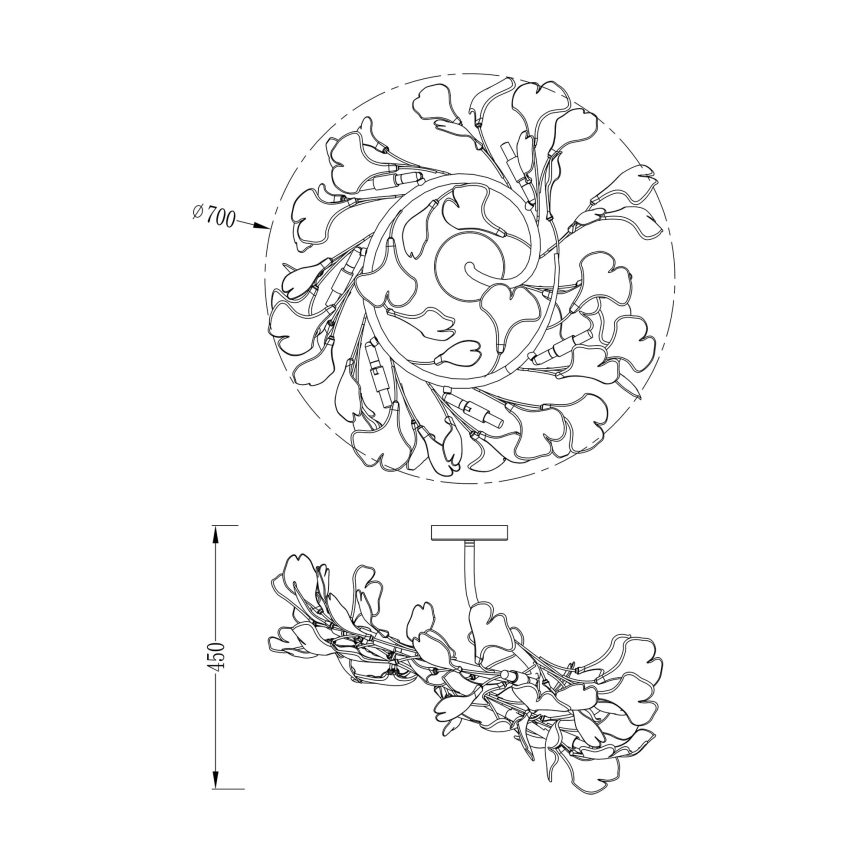 Zuma Line - Pintakiinnitteinen kattokruunu 6xG9/42W/230V, halkaisija 70 cm, kultainen