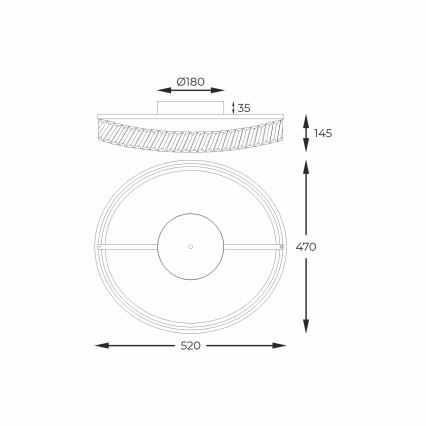 Zuma Line - himmennettävä LED-kattovalaisin LED/36W/230V, halkaisija 52 cm, ruusukulta
