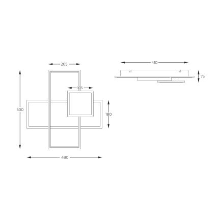 Zuma Line - Himmennettävä LED-kattovalaisin LED/46W/230V musta