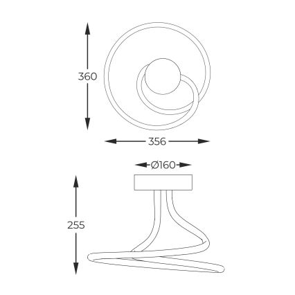Zuma Line - LED-himmennyskattokruunu LED/26W/230V musta