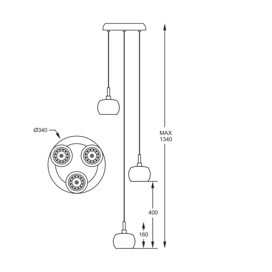 Zuma Line P0076-03M-B5FZ-Kristallikruunu CRYSTAL 3xG9/42W/230V