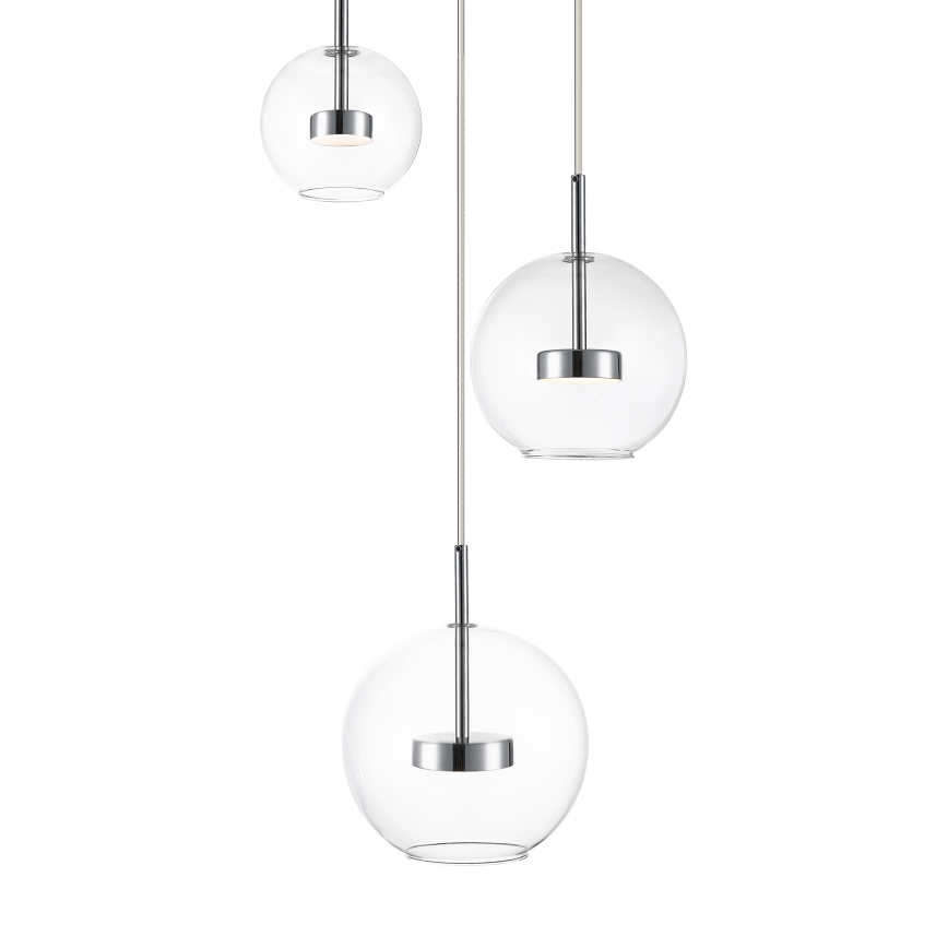 Zuma Line - LED-kattokruunu johdossa 3xLED/5W/230V kiiltävä kromi