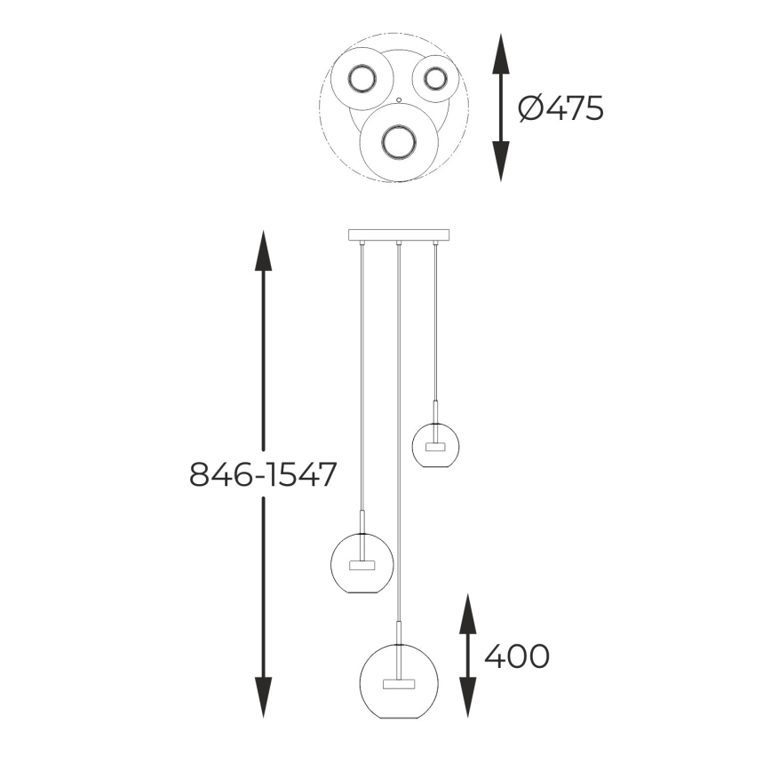 Zuma Line - LED-kattokruunu johdossa 3xLED/5W/230V kiiltävä kromi