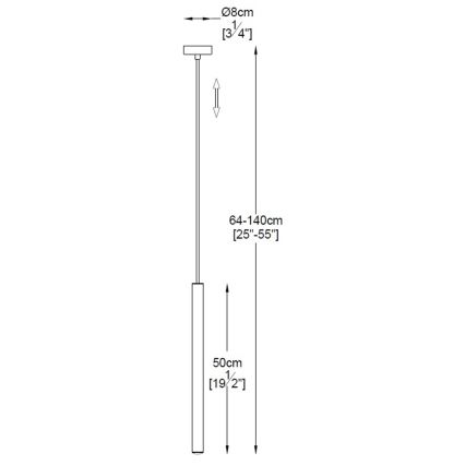 Zuma Line - LED -kattokruunu johdossa LED/5W/230V