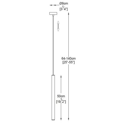 Zuma Line - LED-kattokruunu johdossa LED/5W/230V musta kiiltävä kromi