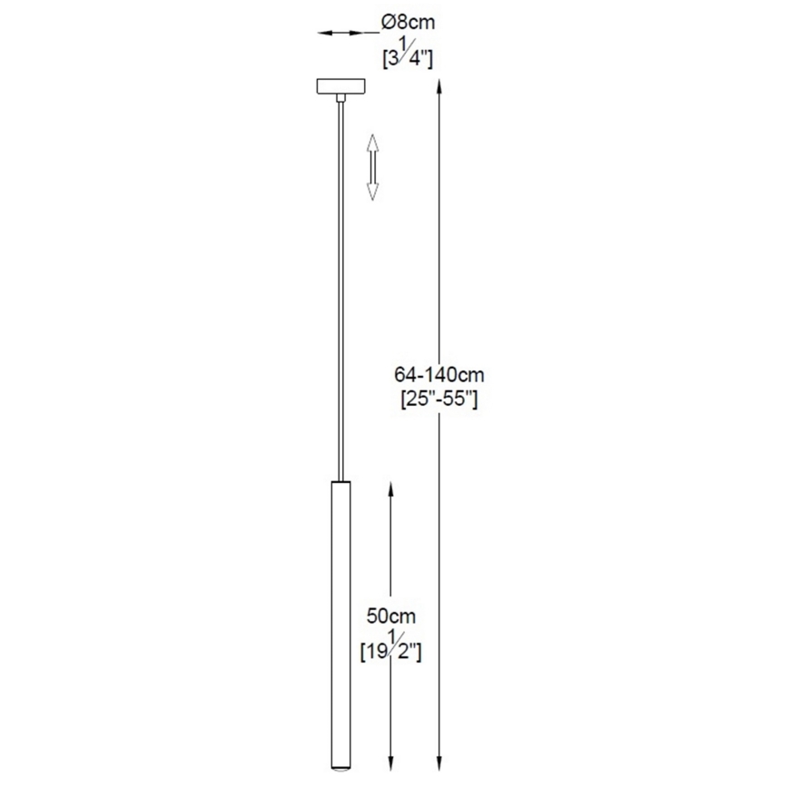 Zuma Line - LED-kattokruunu johdossa LED/5W/230V musta kiiltävä kromi