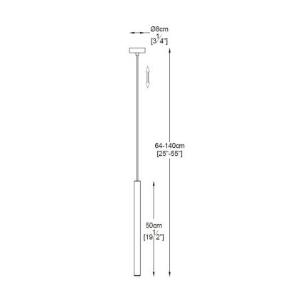 Zuma Line - LED-kattokruunu johdossa LED/5W/230V musta
