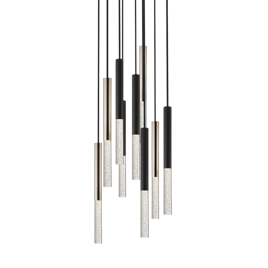 Zuma Line - LED-kattokruunu johdossa 9xLED/5W/230V musta/messinki
