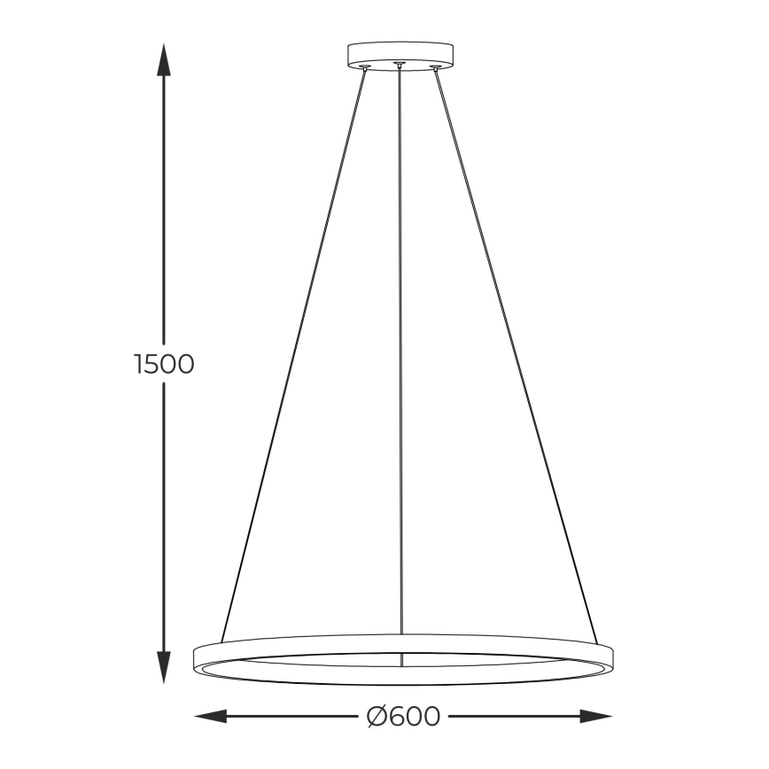 Zuma Line - LED-kattokruunu johdossa LED/32W/230V 3000/4000/6000K halkaisija 60 cm musta