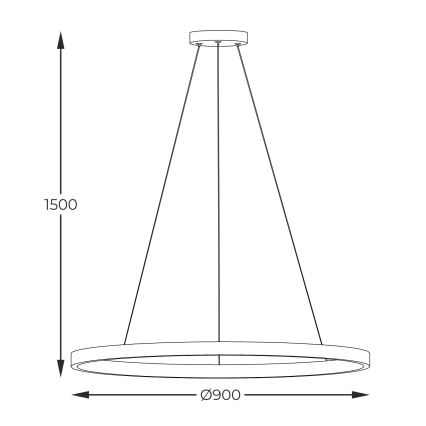 Zuma Line - LED-kattokruunu johdossa LED/40W/230V 3000/4000/6000K halkaisija 90 cm musta