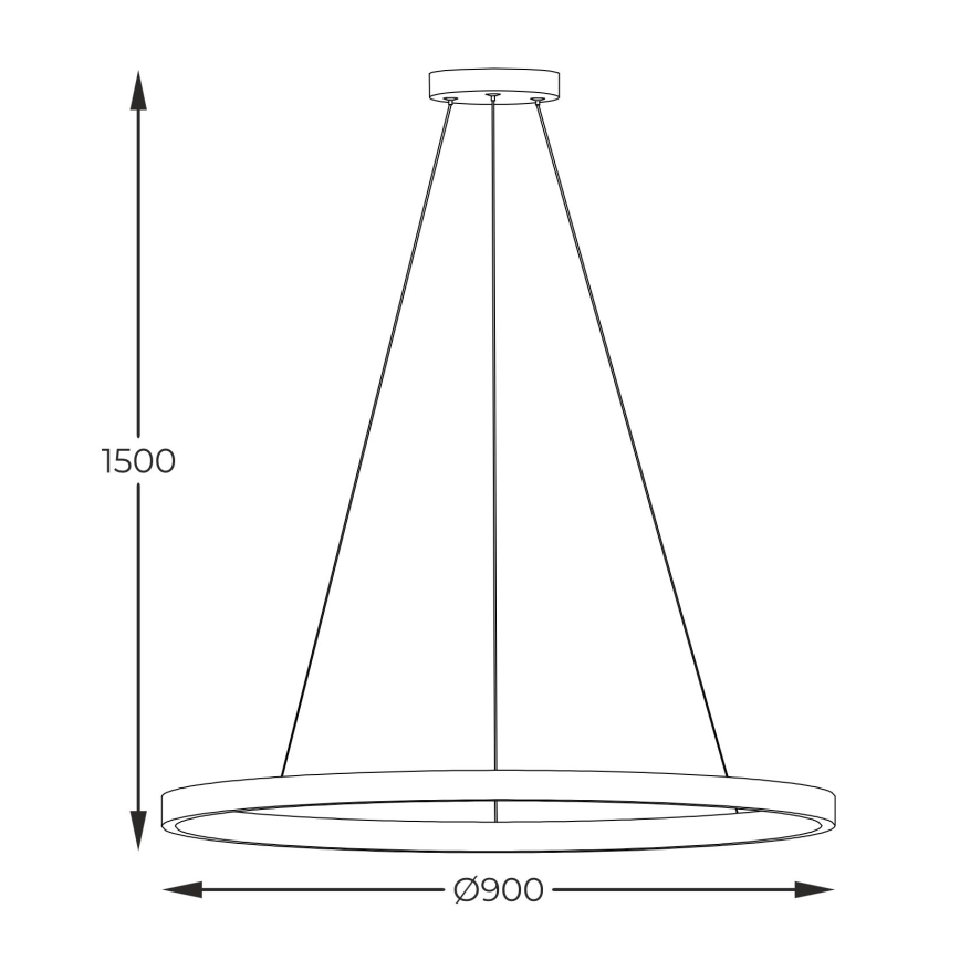 Zuma Line - LED-kattokruunu johdossa LED/40W/230V 3000/4000/6000K halkaisija 90 cm musta