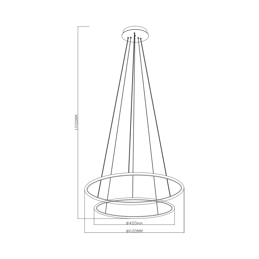 Zuma Line - LED-kattokruunu johdossa LED/40W/230V musta